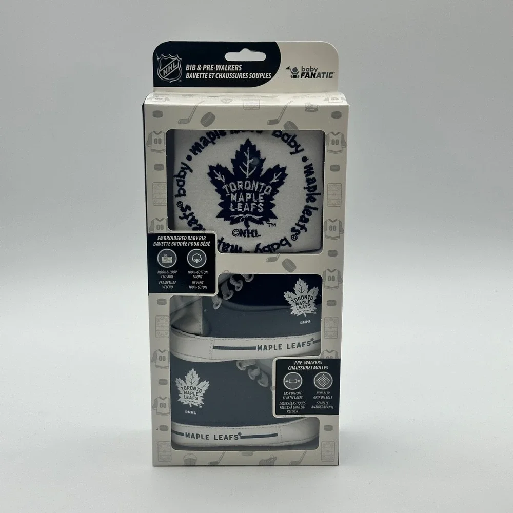 NHL Hockey Baby Toronto Maple Leafs Gift Set – Bib‎ and Shoes – FANATIC